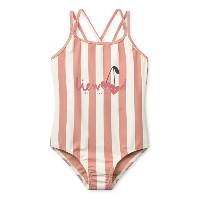 Suna Costume da bagno a righe Fibre riciclate | Rosa