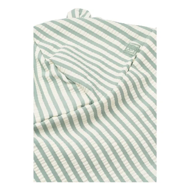 Senia Seersucker Rayas Gorro Anti-UV Fibras Recicladas | Verde