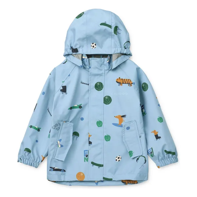 Set de lluvia de fibra reciclada Pedia Tigre | Azul