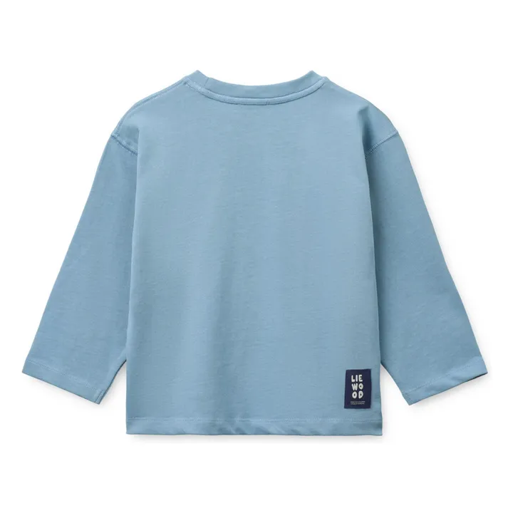 Camiseta de algodón orgánico Tyler Cool Kids | Azul- Imagen del producto n°4