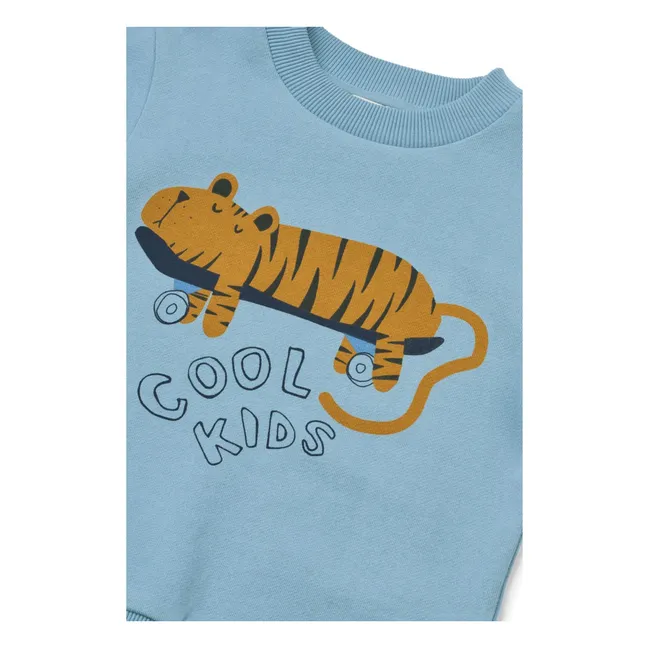 Sweat Thora Tigre Coton Bio | Bleu