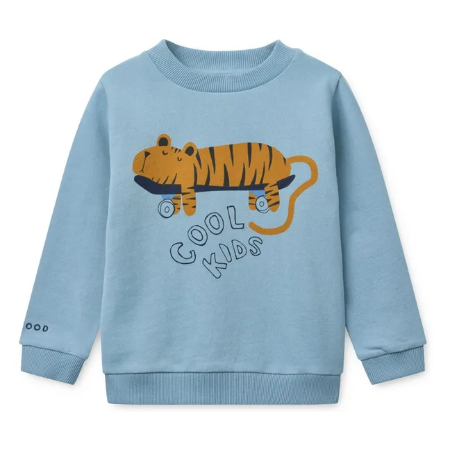 Sudadera de algodón orgánico Thora Tigre | Azul