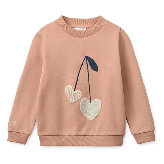 Sudadera Thora de algodón orgánico con corazones | Rosa