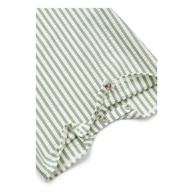 Traje de neopreno Thor Striped Seersucker UV Protection Fibras recicladas | Verde