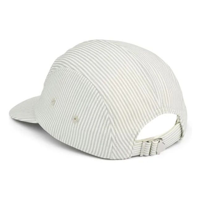 Gorra de algodón orgánico Rory Striped Seersucker | Verde