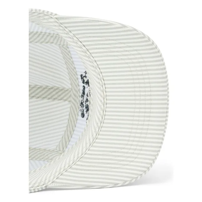 Gorra de algodón orgánico Rory Striped Seersucker | Verde