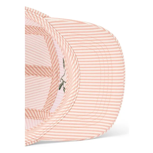Gorra de algodón orgánico Rory Striped Seersucker | Rosa