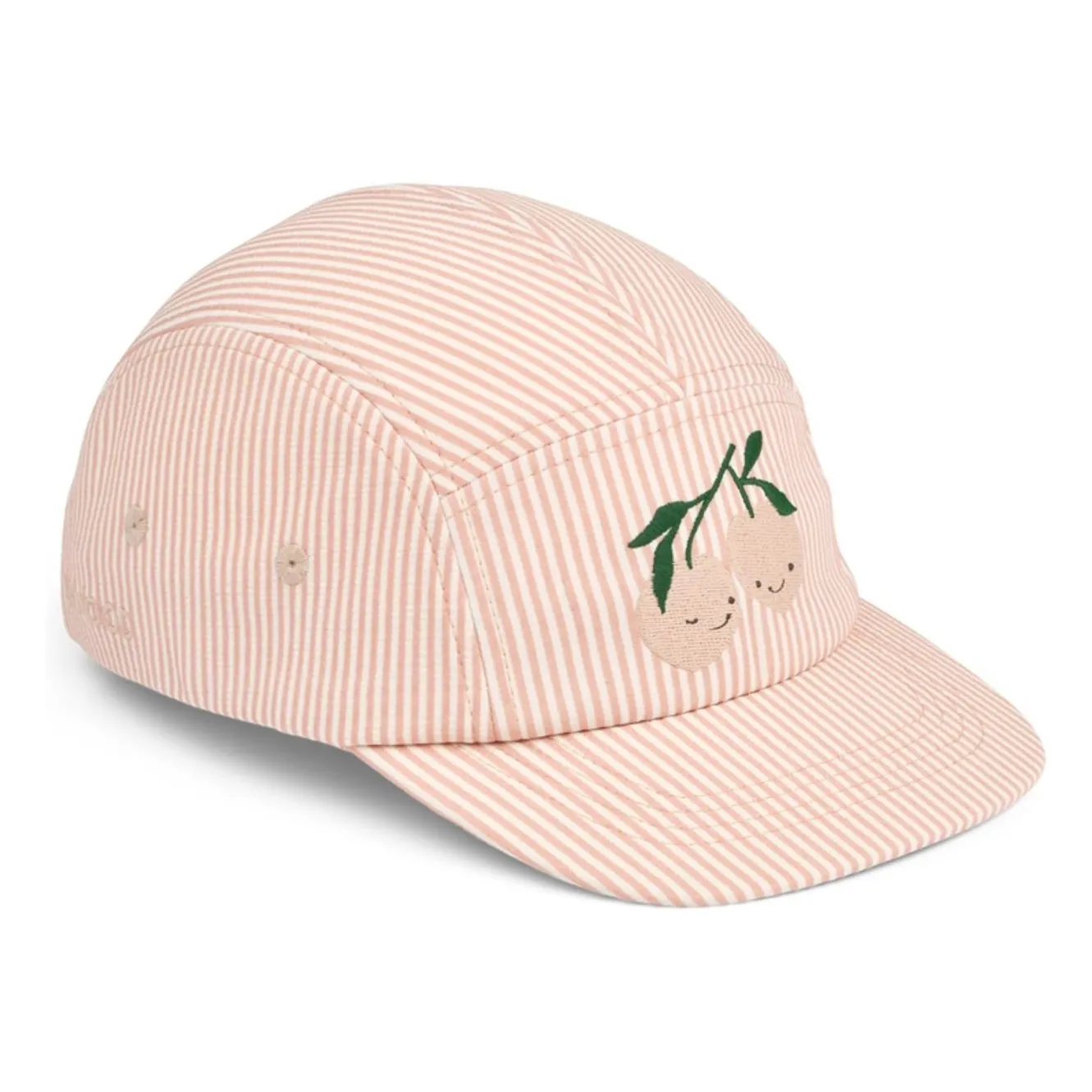 Liewood Pink Rory Striped Seersucker Organic Cotton Cap