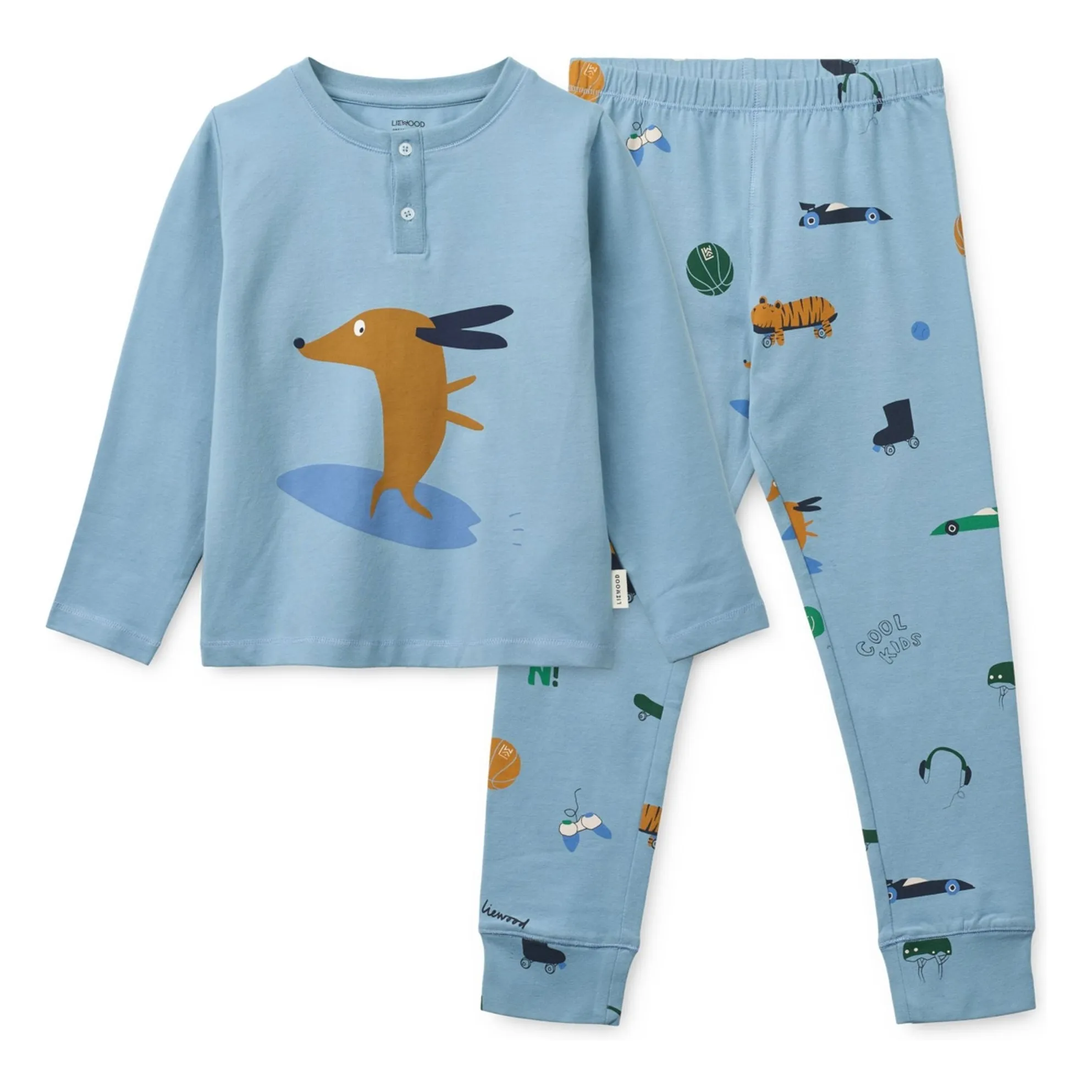 Liewood Blue Wilhelm Organic Cotton Dog Pyjamas