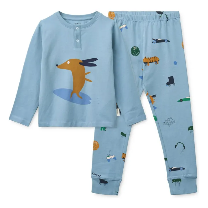 Pijama para perro de algodón ecológico Wilhelm | Azul- Imagen del producto n°0