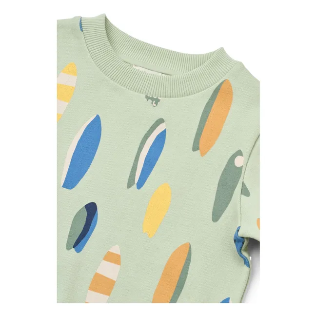 Thora Surf organic cotton sweatshirt | Almond green