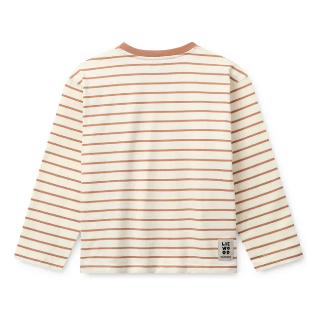 Camiseta Tyler Organic Cotton Heart Stripe | Rosa Melocotón