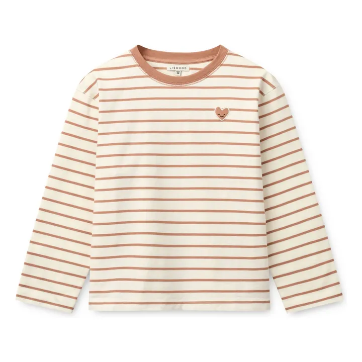 Camiseta Tyler Organic Cotton Heart Stripe | Rosa Melocotón- Imagen del producto n°0