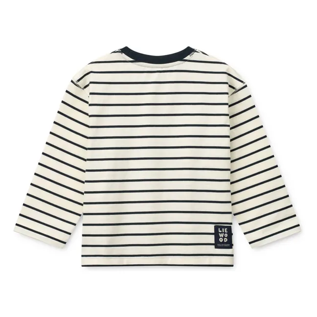 T-shirt Tyler Rayé Tigre Coton Bio | Bleu foncé