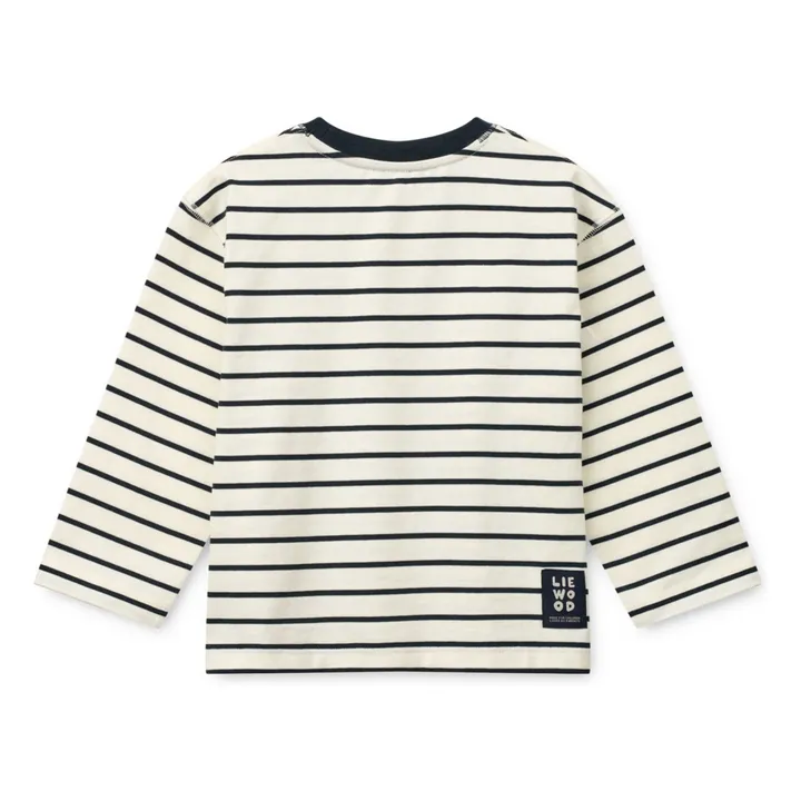 Camiseta de algodón orgánico Tyler Striped Tiger | Azul oscuro- Imagen del producto n°3