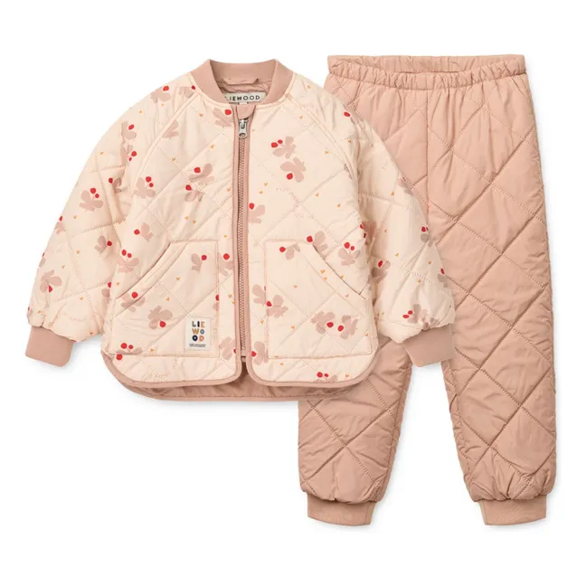 Ensemble Thermique Zella Papillons Fibres Recyclées | Rose pâle