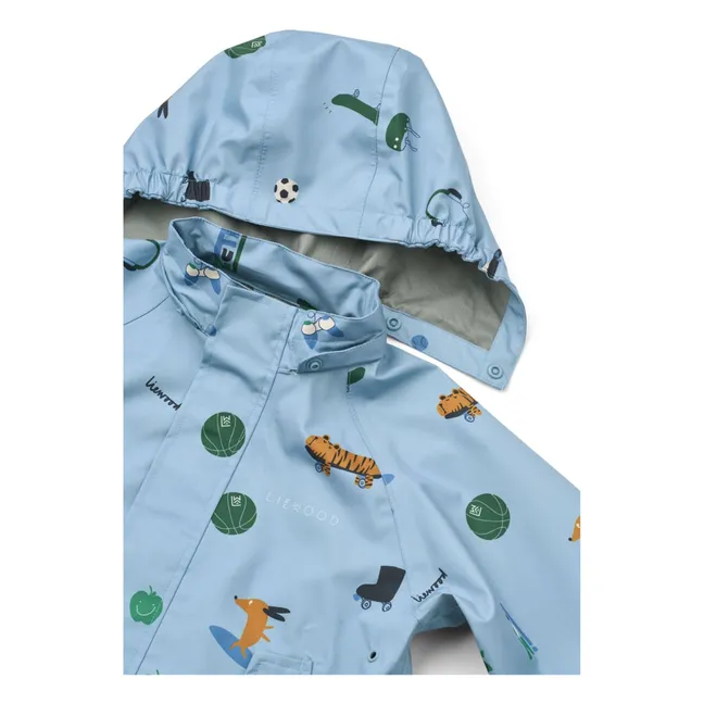 Set de lluvia de fibra reciclada Pedia Tigre | Azul