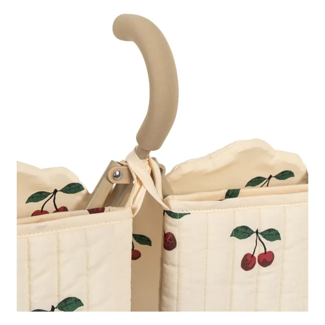 Poussette pour poupées jumelles Cerise | Ecru