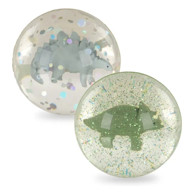 Palle rimbalzanti Dino- Set di 2 | Verde