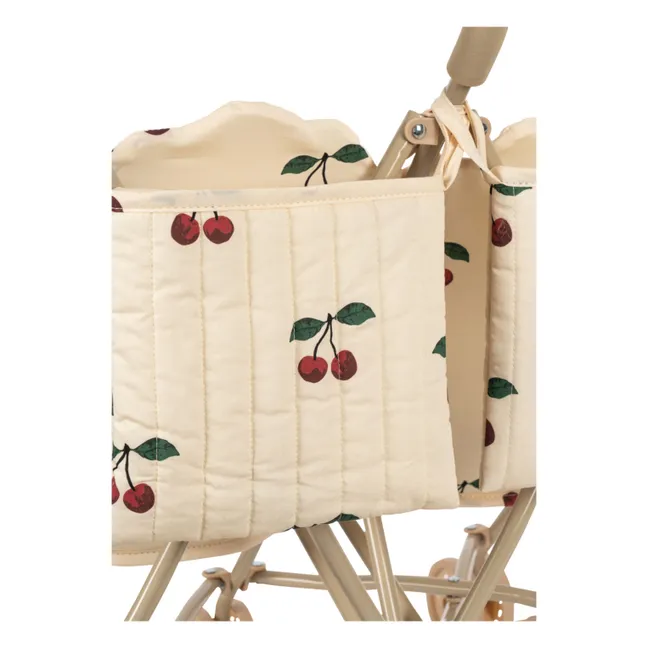 Poussette pour poupées jumelles Cerise | Ecru