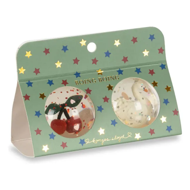 Palline rimbalzanti Cherry/Swan - Set di 2 | Rosso