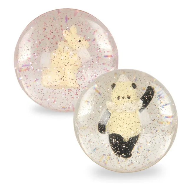 Palline rimbalzanti Bunny/Panda - set di 2 | Rosa
