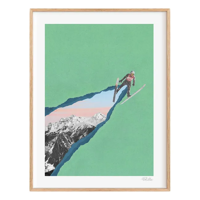 Affiche Mountain n°9 Ski Jump - Édition Limitée | Vert