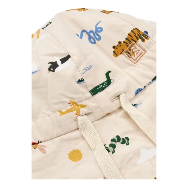 Reversible Cap Gorm Animals Organic Cotton | Ivory