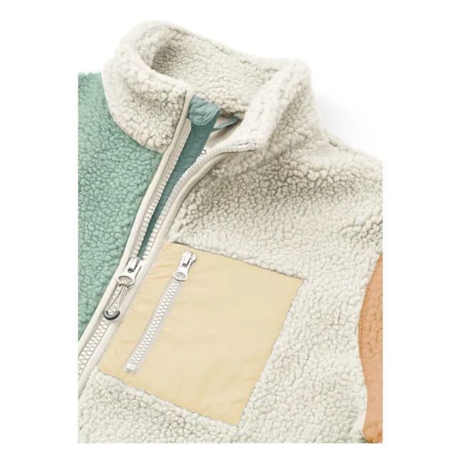 Veste Façon Sherpa Nelson Colorblock Fibres Recyclées | Vert