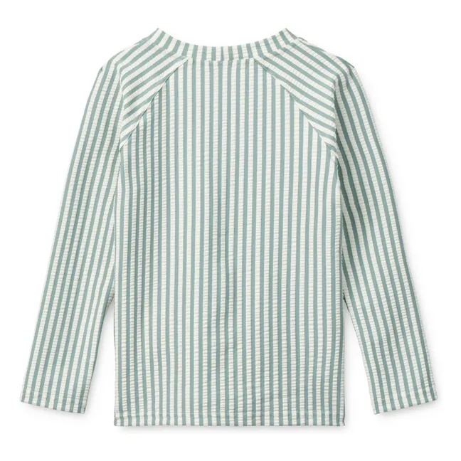 T-shirt Anti-UV Noah Rayé Seersucker Fibres Recyclées | Vert