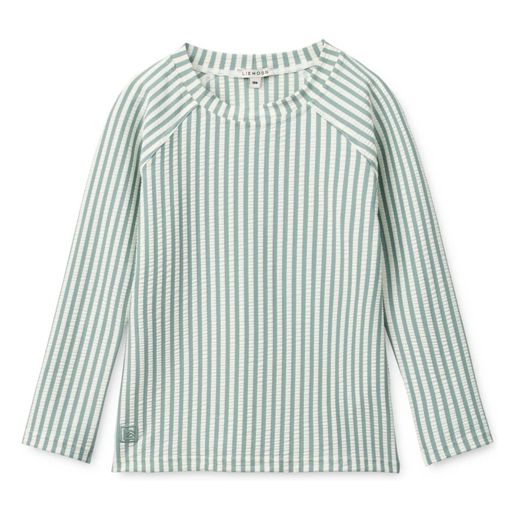 Liewood Green Noah Striped Seersucker Uv Protection T-Shirt Recycled Fibers