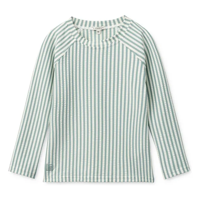 T-shirt Anti-UV Noah Rayé Seersucker Fibres Recyclées | Vert