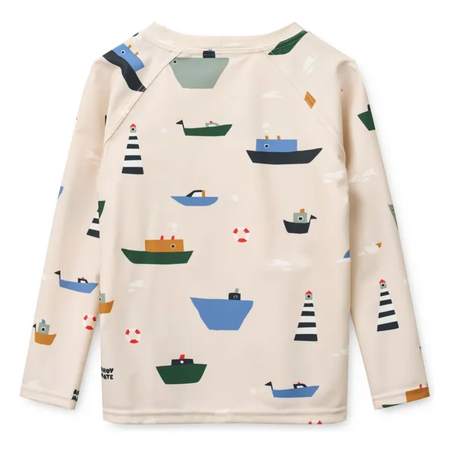T-shirt Anti-UV Noah Bateaux Fibres Recyclées | Ecru