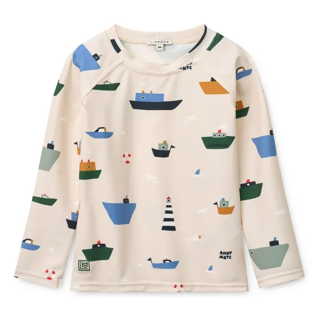 T-shirt Anti-UV Noah Bateaux Fibres Recyclées | Ecru