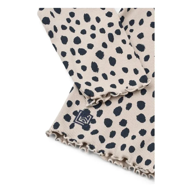 Geripptes T-Shirt Nieve Leopard Bio-Baumwolle | Hafer