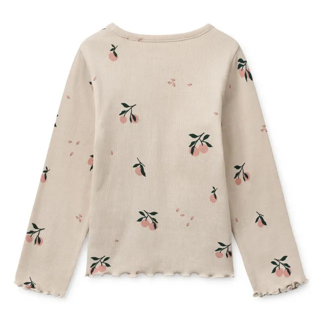 Nieve Ribbed T-shirt Peach Organic Cotton | Ecru