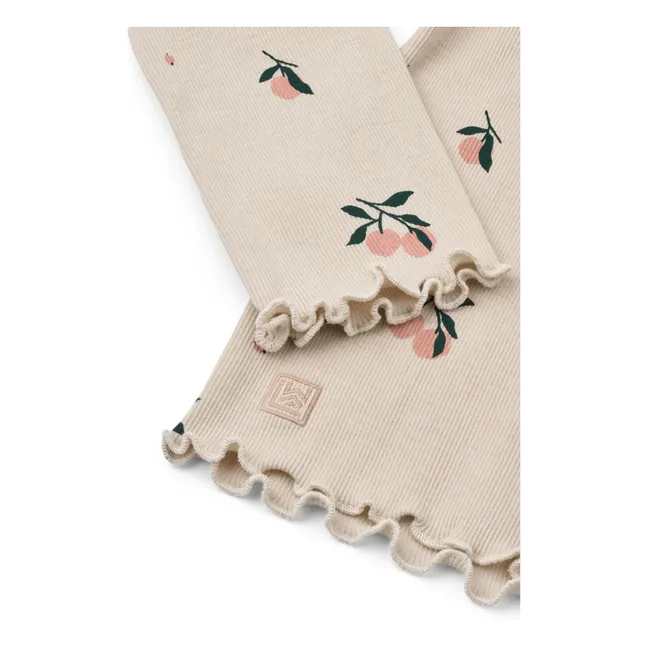 Nieve Ribbed T-shirt Peach Organic Cotton | Ecru