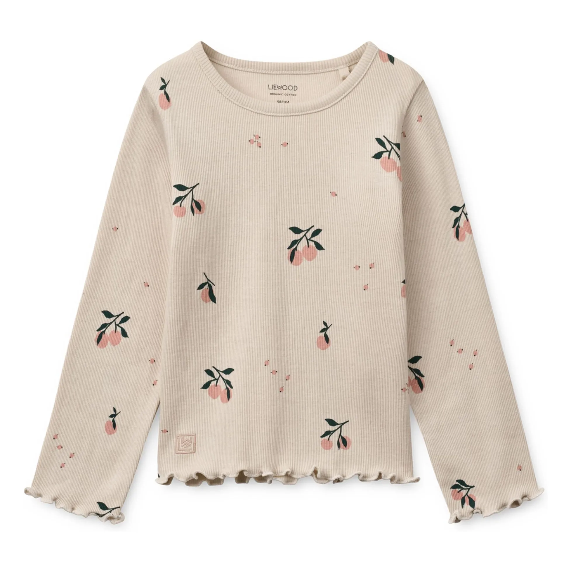 Liewood Ecru Nieve Ribbed T-Shirt Peach Organic Cotton