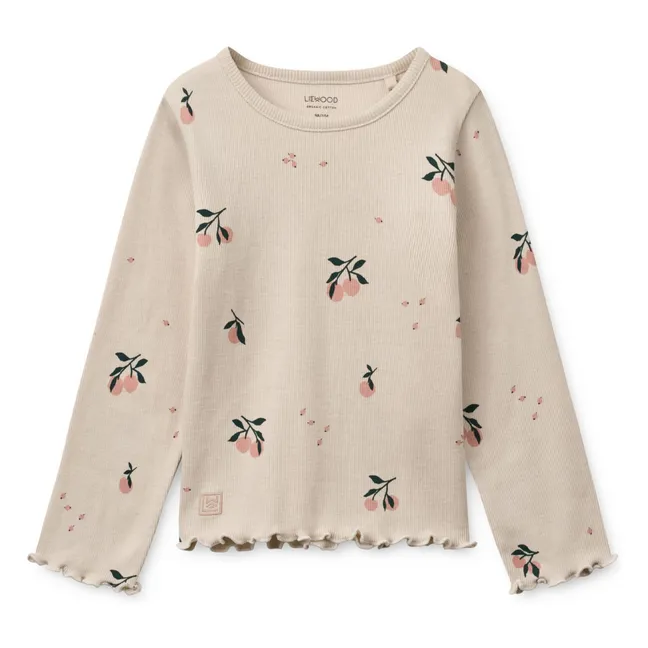 T-shirt Côtelé Nieve Pêches Coton Bio | Ecru