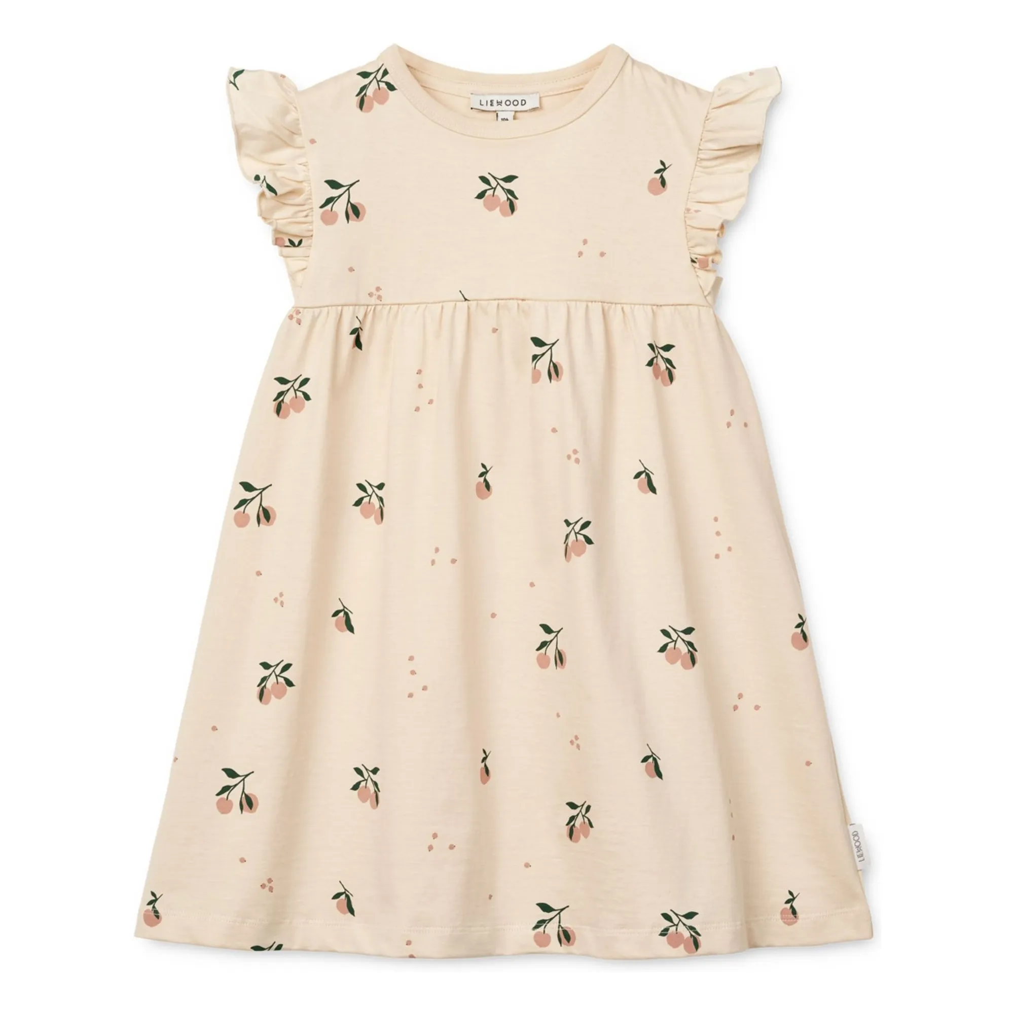Liewood Ecru Neveah Peach Organic Cotton Dress