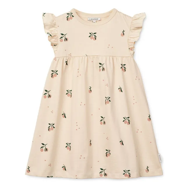 Neveah Peach Organic Cotton Dress | Ecru