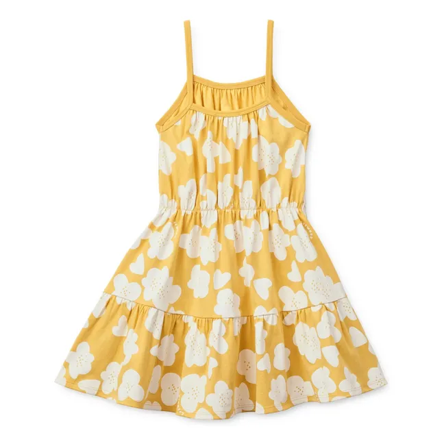 Robe Mollie Fleurie Coton Bio | Jaune