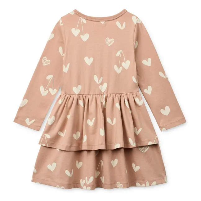 Mindy Hearts Organic Cotton Dress | Peach