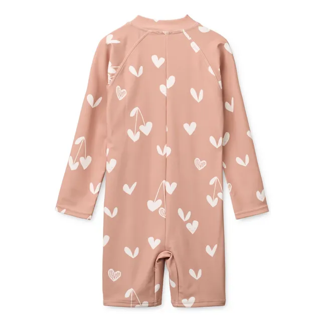 Bañador con protección UV de fibras recicladas Max Hearts | Rosa