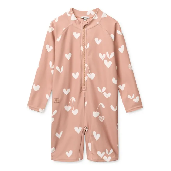 Bañador con protección UV de fibras recicladas Max Hearts | Rosa