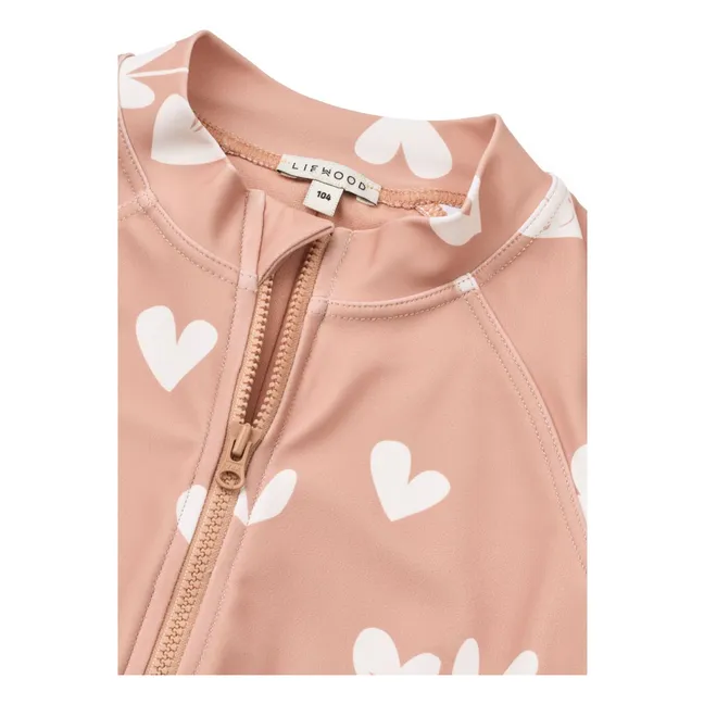 Bañador con protección UV de fibras recicladas Max Hearts | Rosa