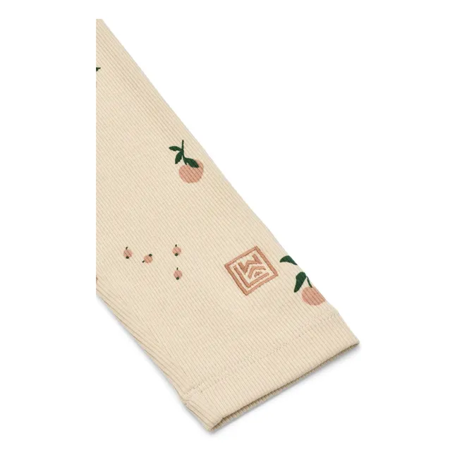 Gerippte Leggings Marien Pfirsiche Bio-Baumwolle | Beige