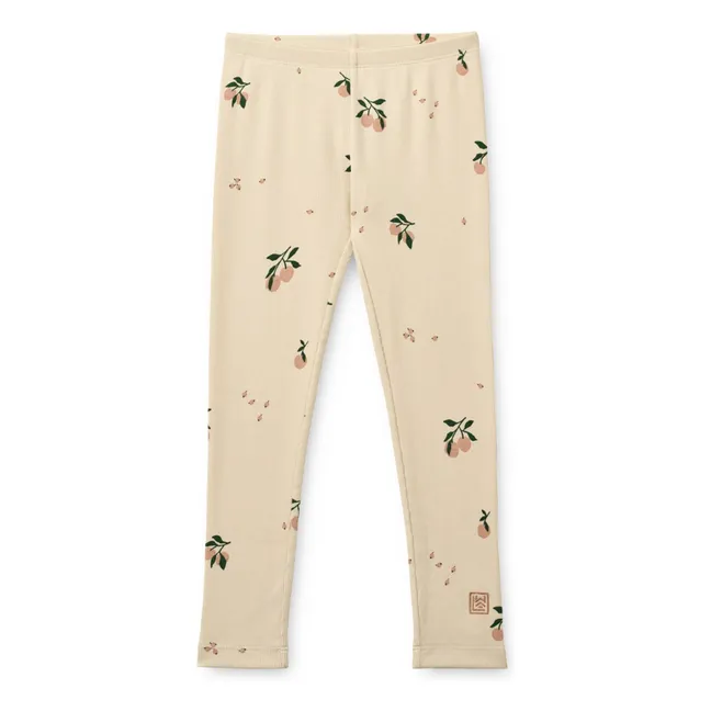 Marien Peach Organic Cotton Ribbed Legging | Beige