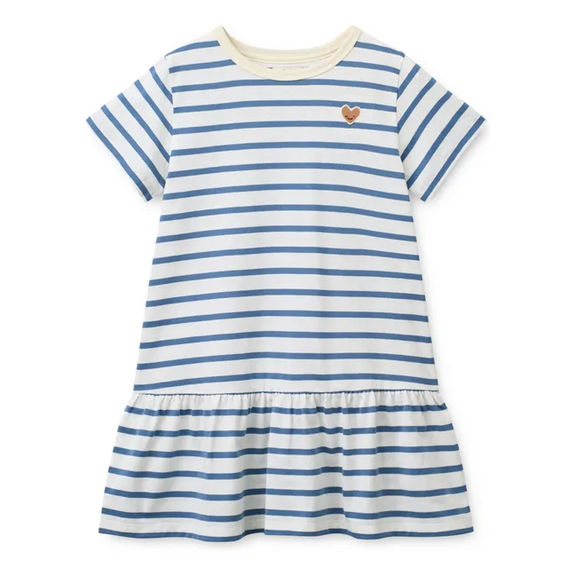 Vestido Madden a rayas de algodón orgánico | Azul