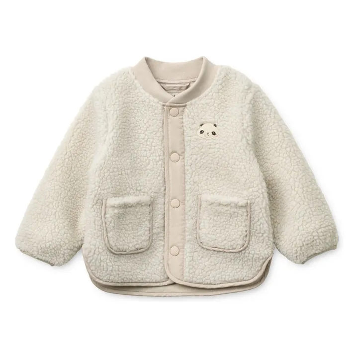 Lora Panda Recycled Fiber Sherpa Jacket | Ecru- Product image n°1